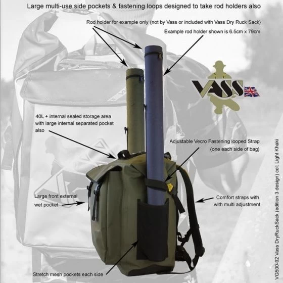 VASS - Dry Ruck Sack - Edition 3 - Khaki 10 VASS - Dry Ruck Sack - Edition 3 - Khaki - Afbeelding 10